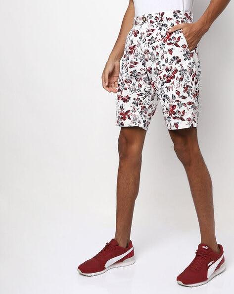 floral print shorts with side pockets