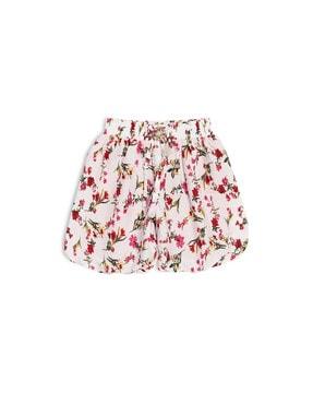 floral print skorts with elasticated waistband
