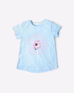 floral print slim fit round-neck t-shirt
