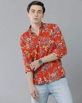 floral print slim fit shirt