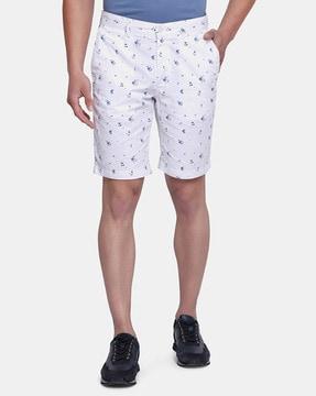 floral print slim fit shorts
