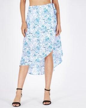 floral print wrap skirt