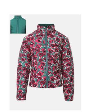 floral printed full-length jacket