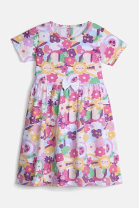 floral printed summer dress for girls - multi