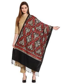floral shawl with fringes