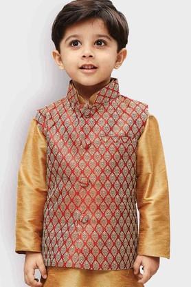 floral-silk-blend-mandarin-boys-nehru-jacket---maroon