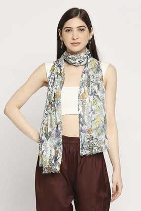 floral viscose knit women's casual scarf - multi