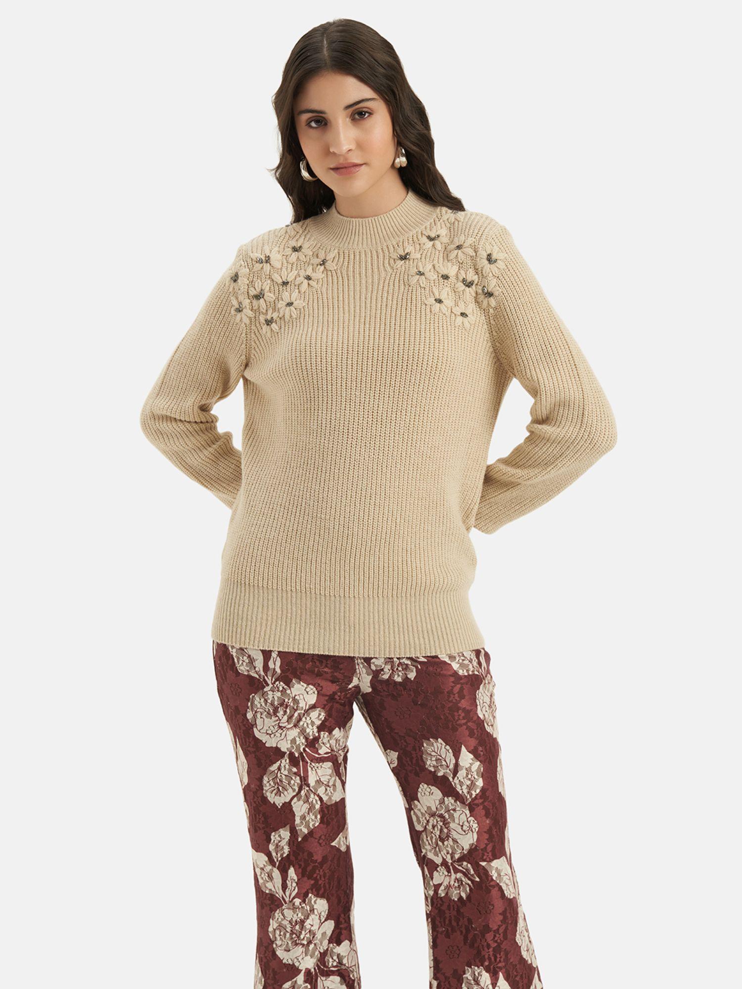 floral woven pullover