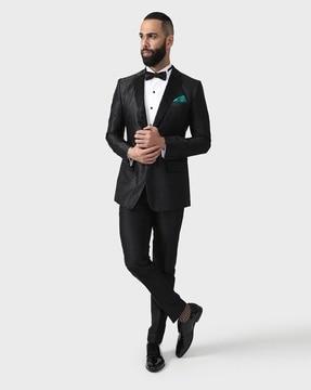 floral woven regular fit single-breasted blazer