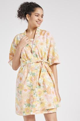 floral  cotton flex women's night dress - multi