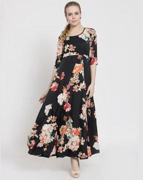 floral  fit and flare dress