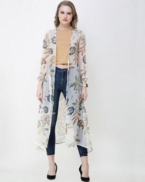 floral  print long shrug