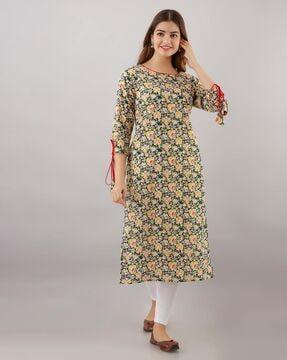 floral  printed straight kurta