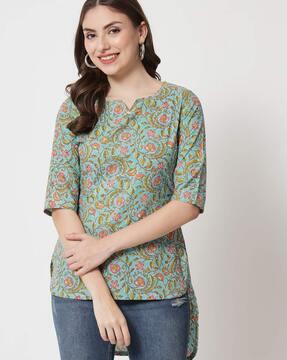 floral 3/4th sleeves tunic