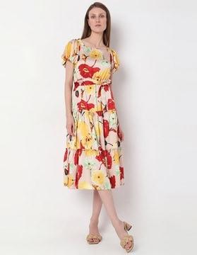floral a-line dress