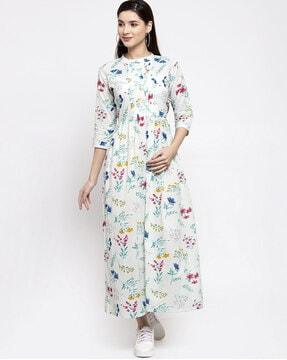 floral a-line maxi dress