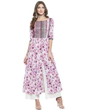 floral anarkali kurta set