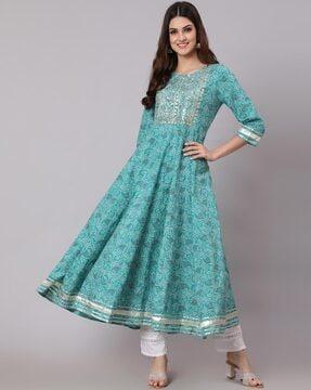 floral anarkali kurta