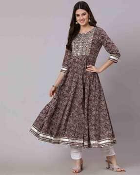 floral anarkali kurta