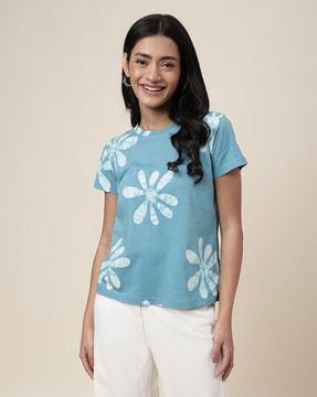 floral batik print top