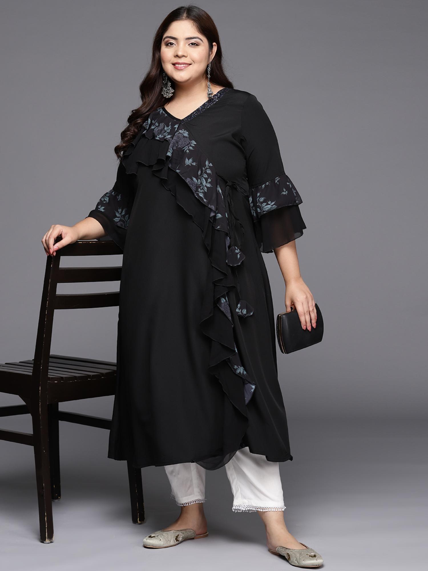 floral bell sleeves kurta