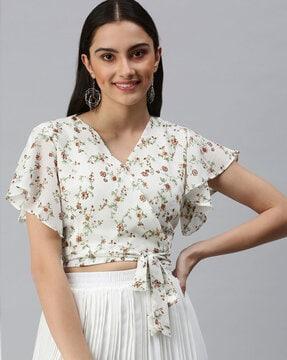 floral blouson top