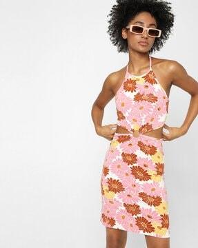 floral bodycon dress