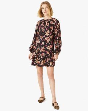 floral bouquet print shift dress