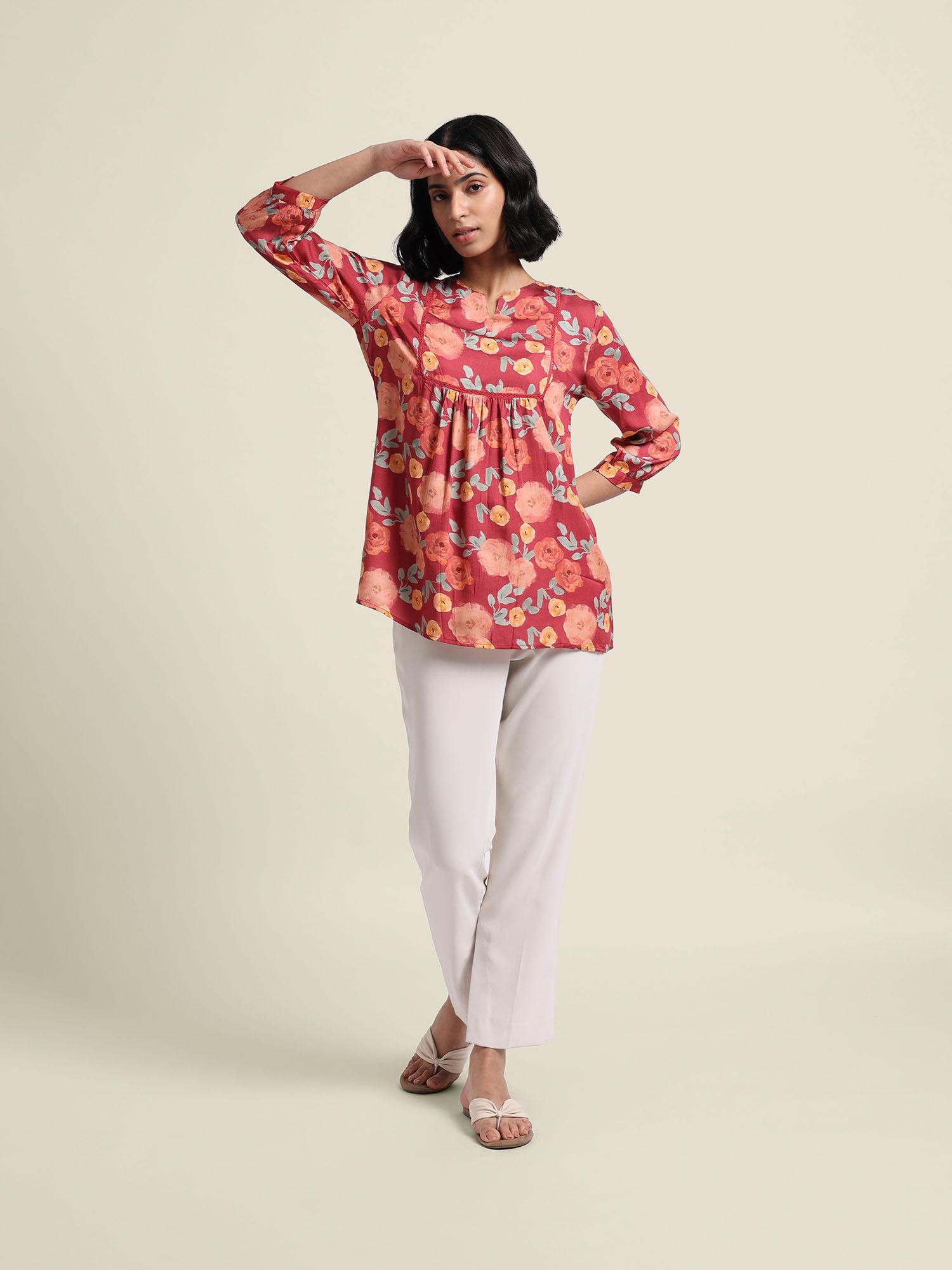 floral burst tunic