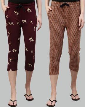 floral capris with mid rise waist