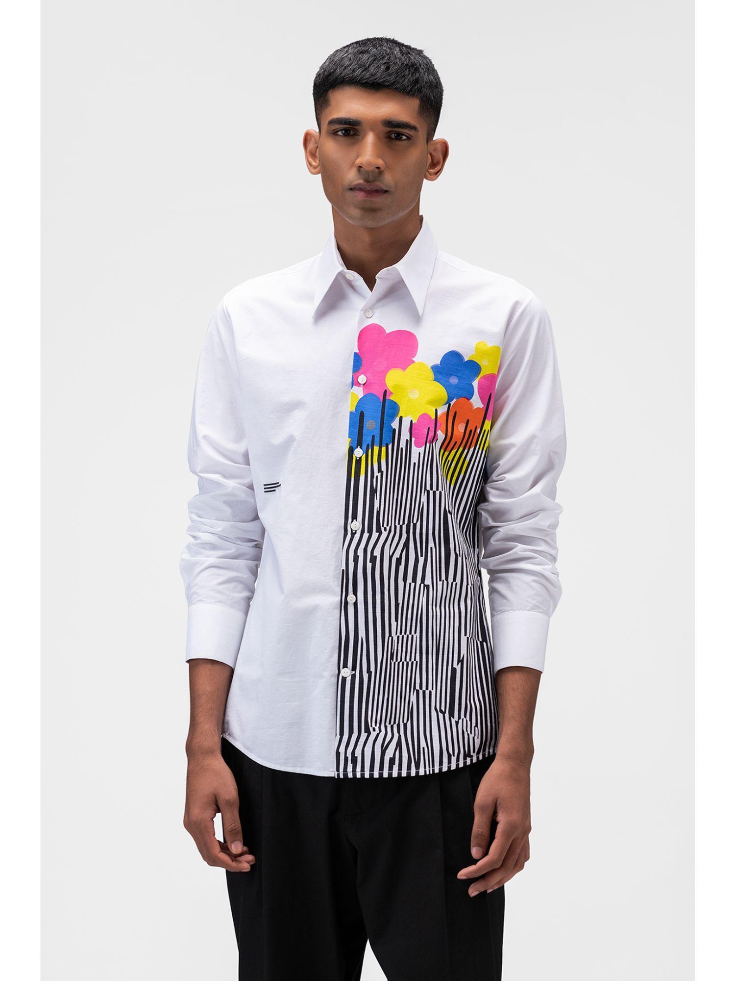 floral collage mens shirt