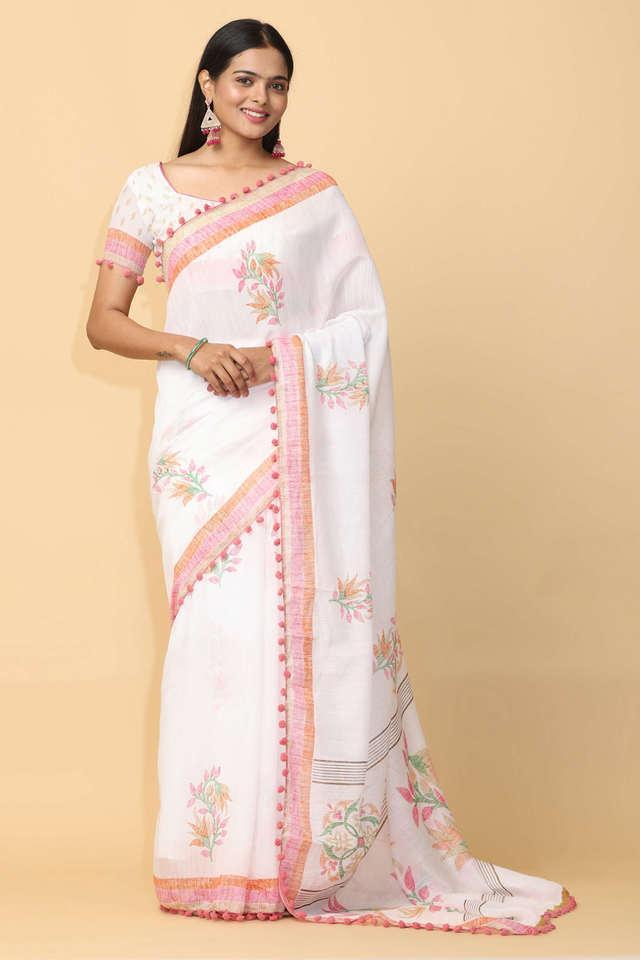 floral cotton festive wear womens saree