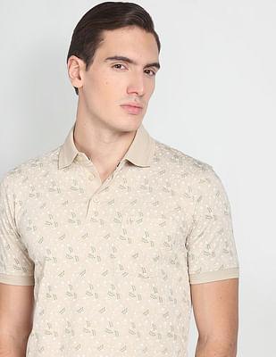 floral cotton polo shirt