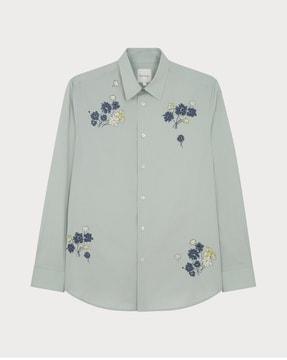 floral cotton regular fit shirt