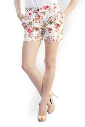 floral crepe regular fit women's shorts - multi