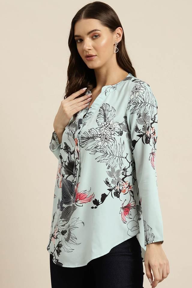 floral crepe regular fit womens shirt