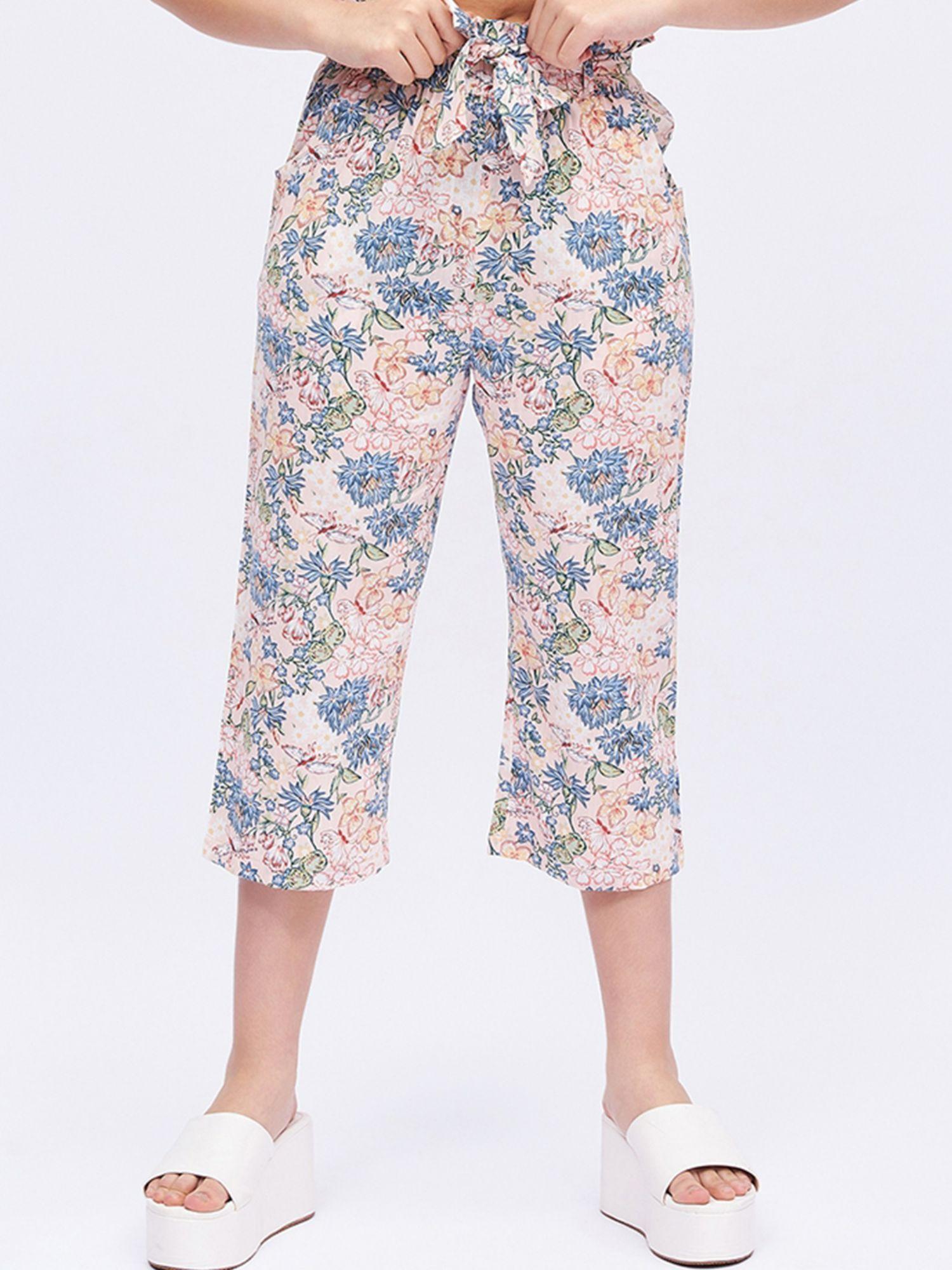 floral cropped pants (set of 2)