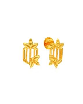 floral-design yellow gold stud earrings