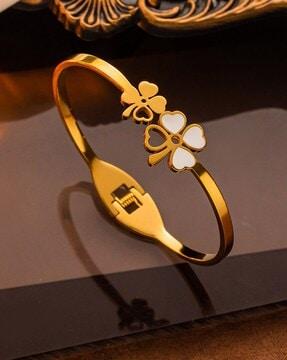 floral design gold-plated bracelet