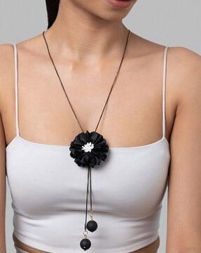 floral-design long necklace