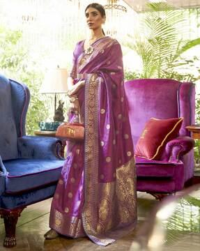 floral design woven banarasi silk saree