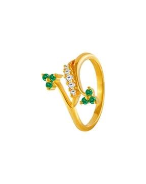 floral-design yellow gold ring