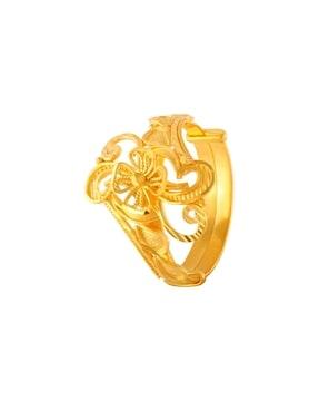 floral-design yellow gold ring