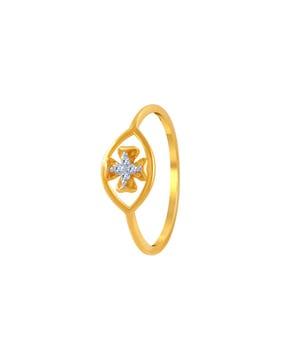 floral-design yellow gold ring