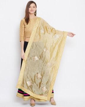 floral embellished dupatta