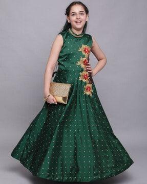 floral embellished fit & flare maxi dress