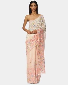 floral embellished sari