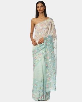 floral embellished sari