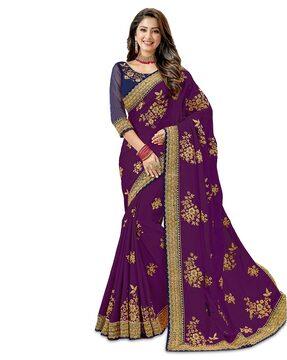 floral embellished traditonal saree