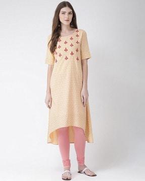 floral embroidered a-line kurta